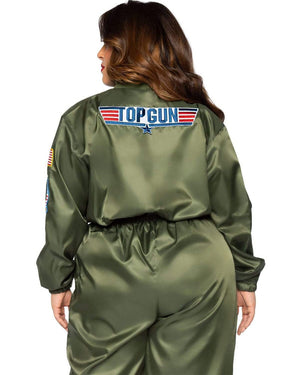 Top Gun Parachute Flight Suit Womens Plus Size Costume
