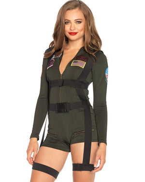 Top Gun Womens Deluxe Romper Costume