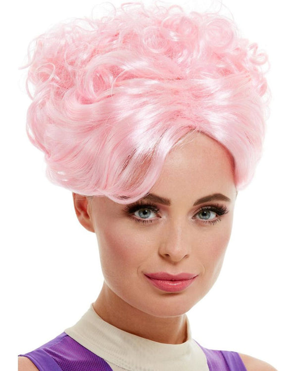 Trapeze Artist Short Curly Pink Wig