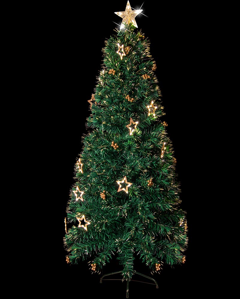 Christmas Tree Fibre Optics LED With Decorative Flash Warm 1.8m