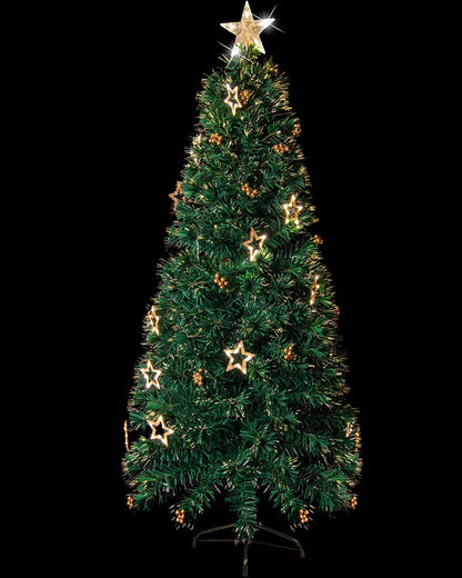 Christmas Tree Fibre Optics LED With Decorative Flash Warm 1.8m