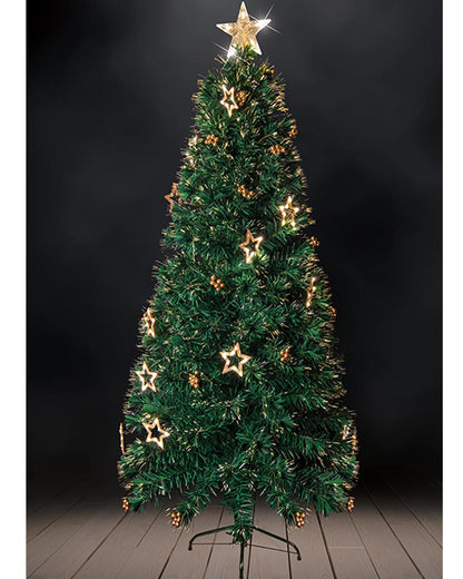 Christmas Tree Fibre Optics LED With Decorative Flash Warm 1.8m