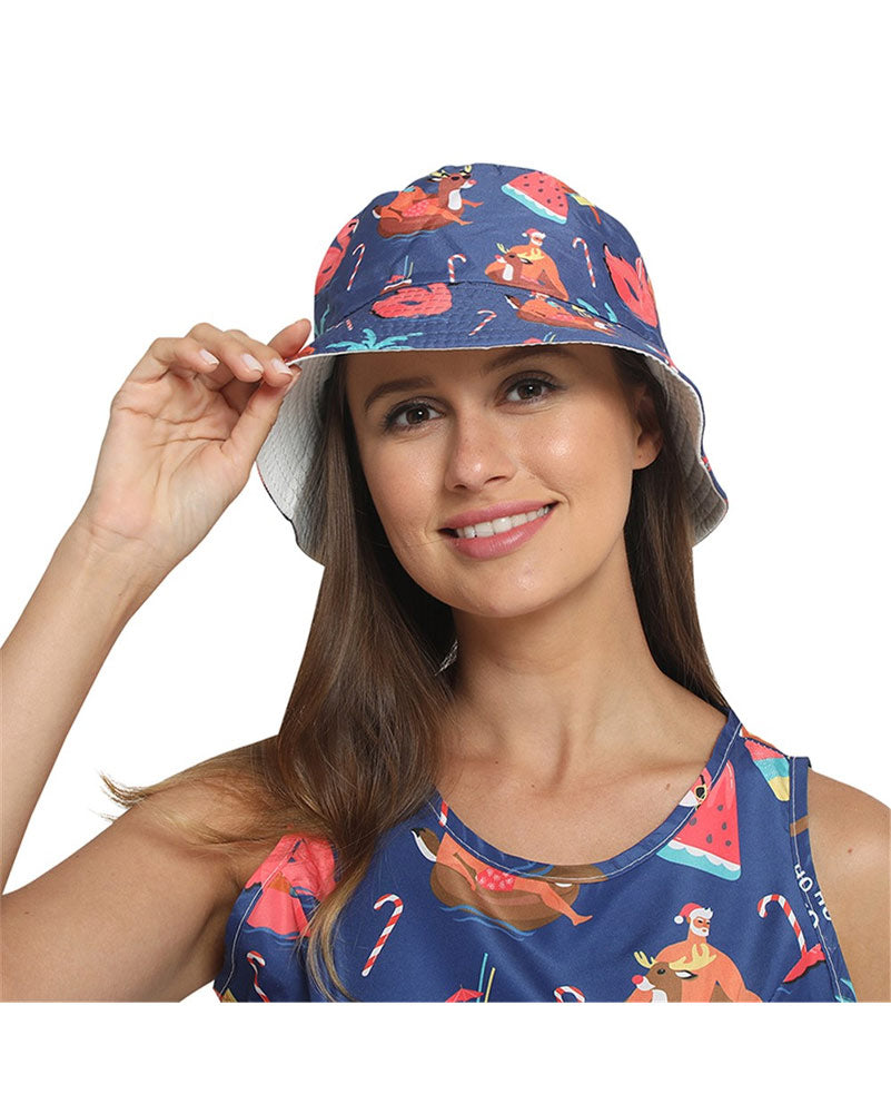Christmas Tropical Santa Bucket Hat