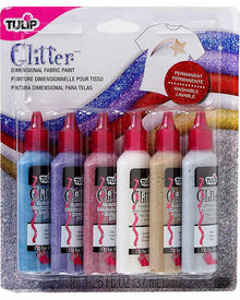Dimensional Fabric Paint Glitter Pack of 6