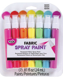 Fabric Mini Paint Spray Neon Pack of 7