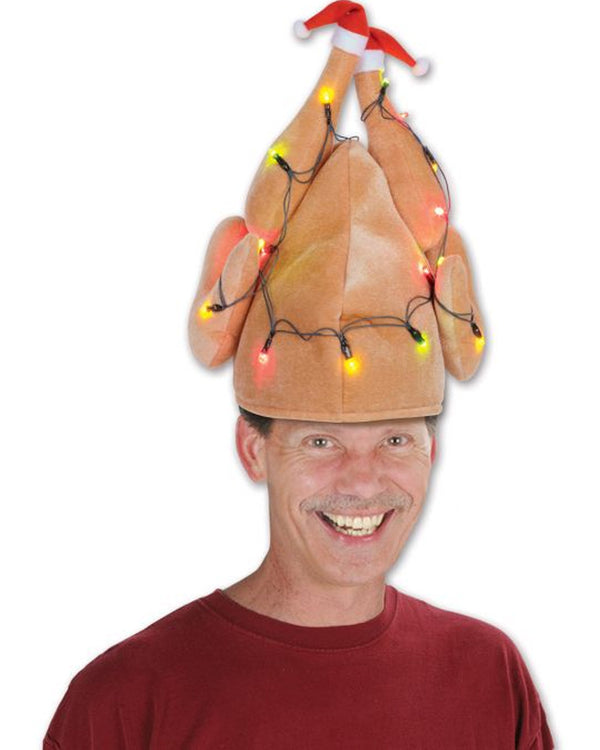 Plush Light Up Christmas Turkey Hat