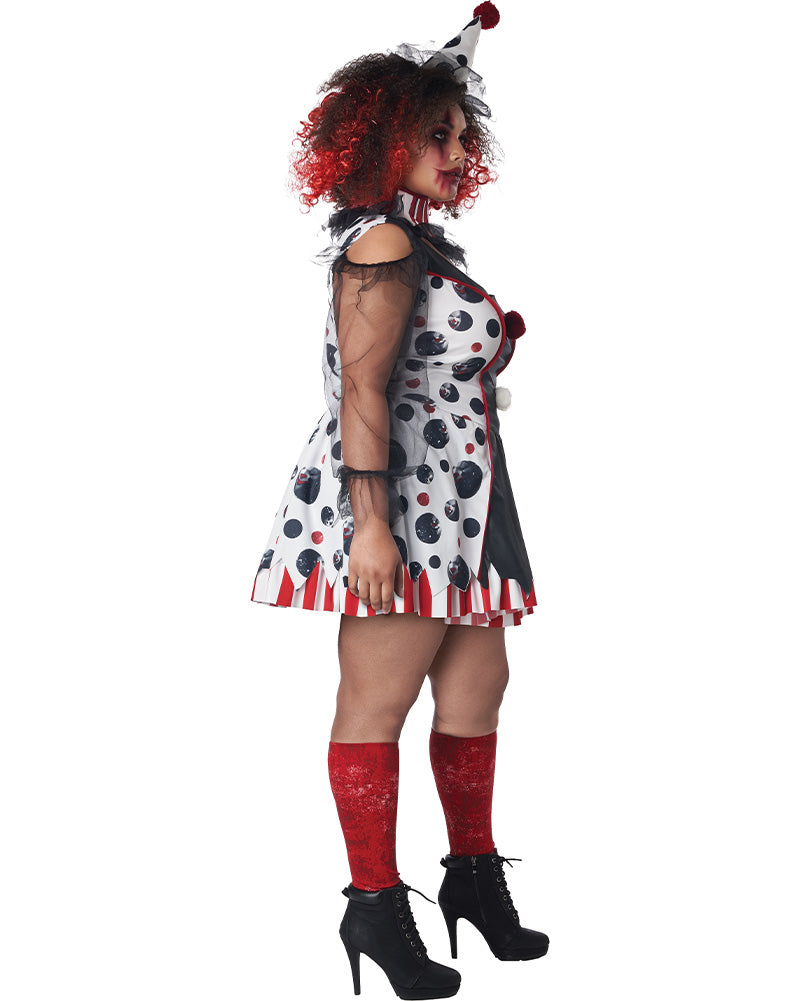 Twisted Clown Womens Plus Size Halloween Costume