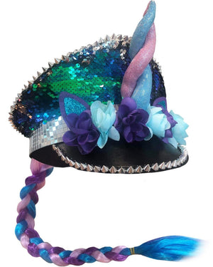 Unicorn Sequin Festival Hat with Plait