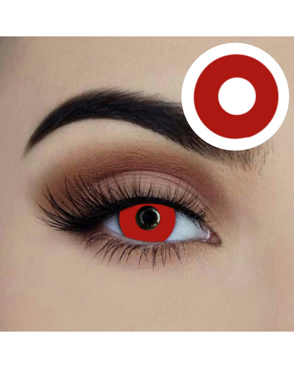 Vampire Red 14mm Red Contact Lenses with Case