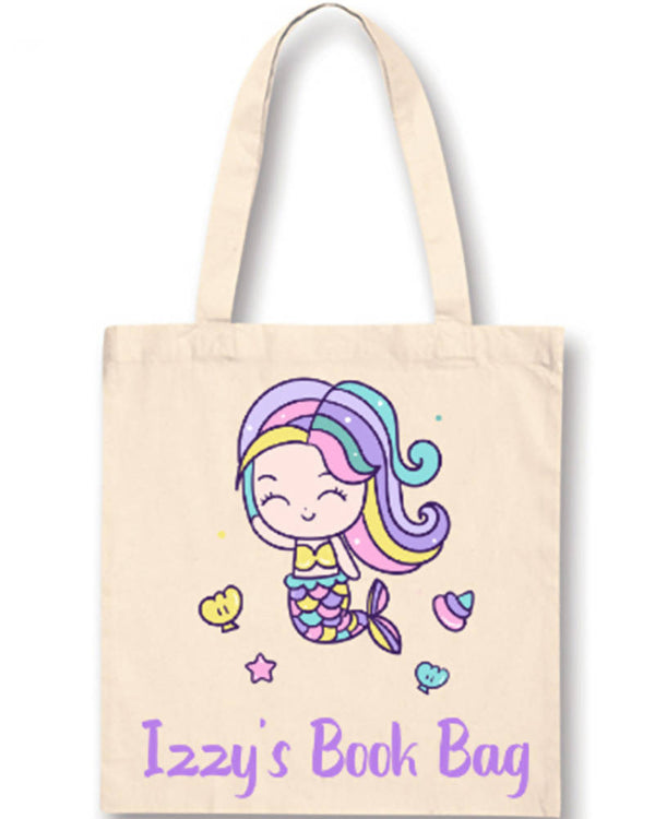 Pastel Mermaid Personalised Library Bag