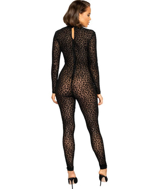 Velvet Leopard Bodysuit Womens Costume