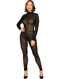 Velvet Leopard Bodysuit Womens Halloween Costume