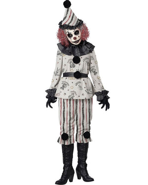 Vintage Creepy Clown Womens Costume