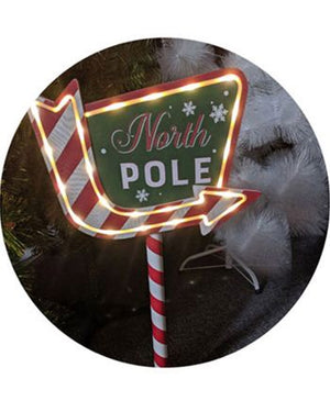 Christmas Vintage Light Up North Pole Stand 58cm