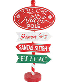 Christmas Vintage Light Up North Pole Stand 62cm