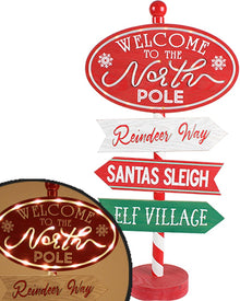 Christmas Vintage Light Up North Pole Stand 62cm