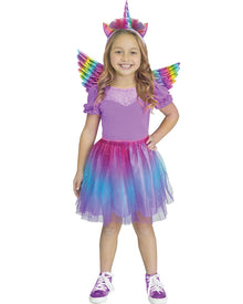 Vivid Unicorn Fantasy Wings Headband and Tutu Set
