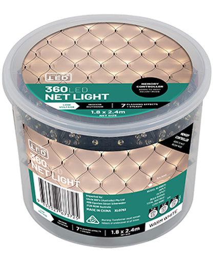 Warm White LED Net Light 360 Piece
