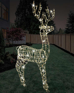 Warm White Standing Reindeer Flashing Christmas LED with Flex Cable 1.1m