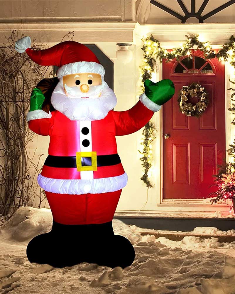 Waving Santa Claus Christmas Lawn Inflatable 1.8m