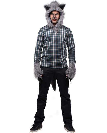 Werewolf Adult Hood Gloves and Tail Kit