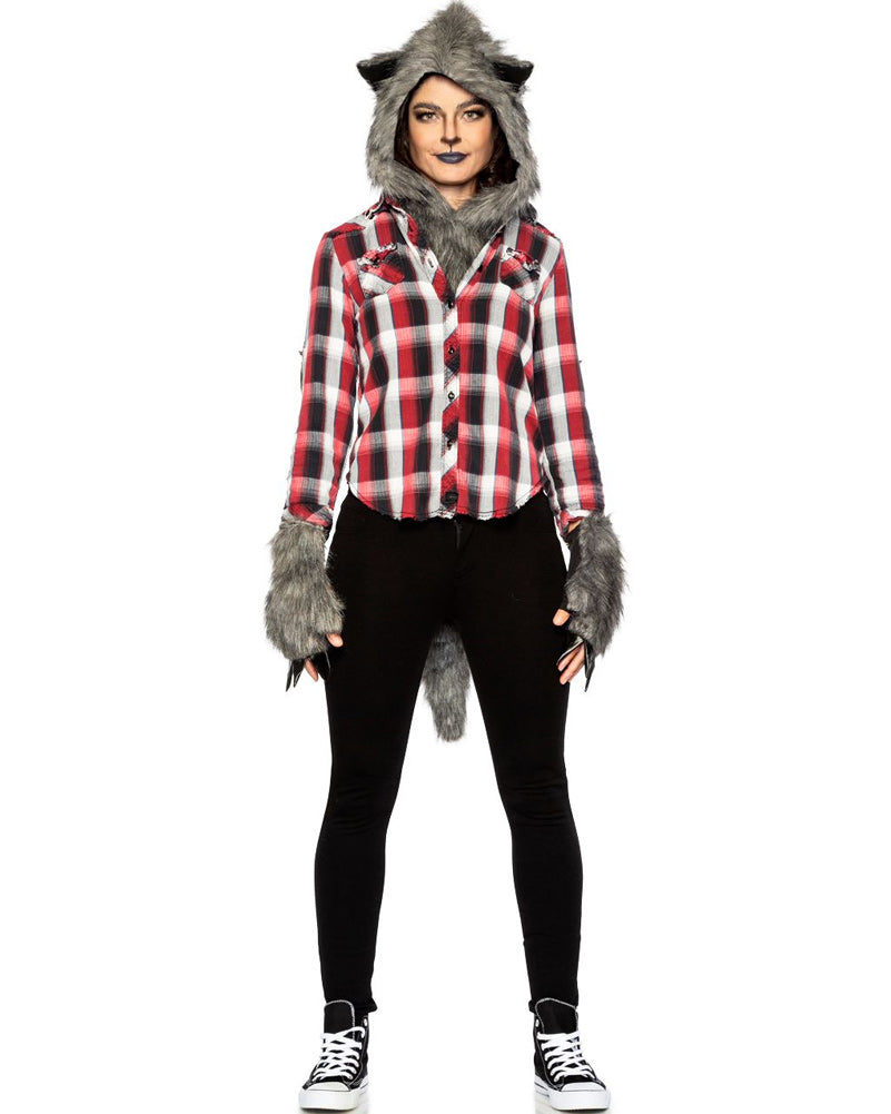 Werewolf Adult Hood Gloves and Tail Kit