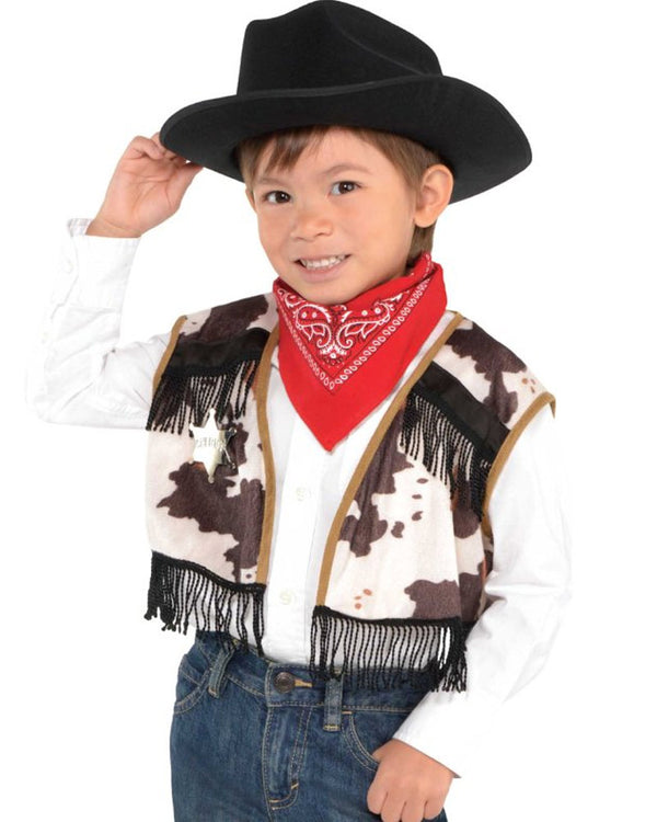 Western Vest Bandana and Badge Kids Set