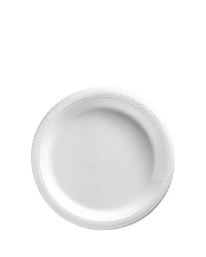 White 18cm Plastic Plates Pack of 20