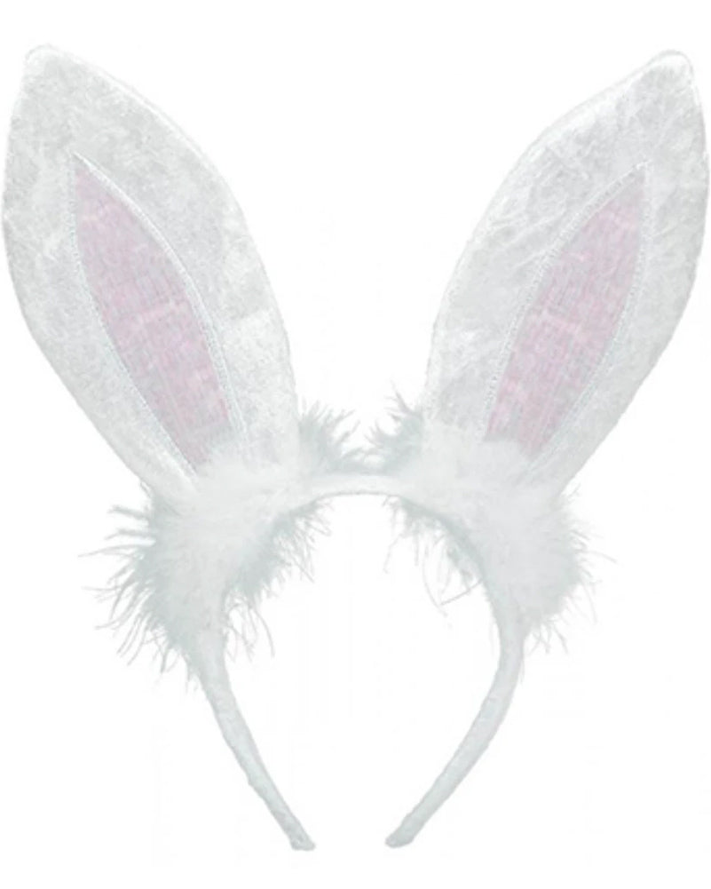 White Bunny Ears Headband