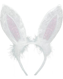 White Bunny Ears Headband