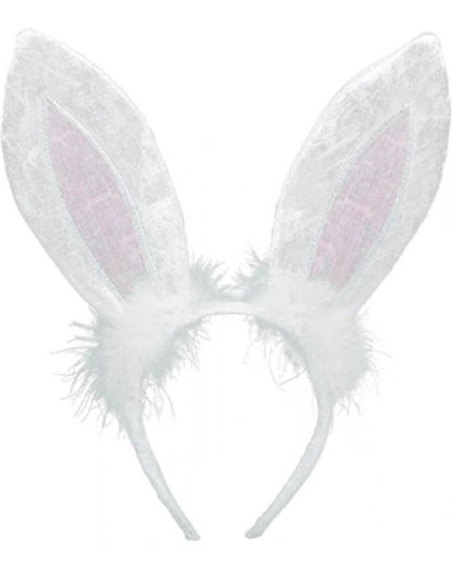 White Bunny Ears Headband