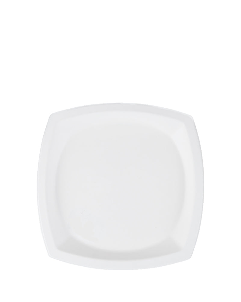 Christmas White Eco Sugar Cane 17cm Square Plates Pack of 22