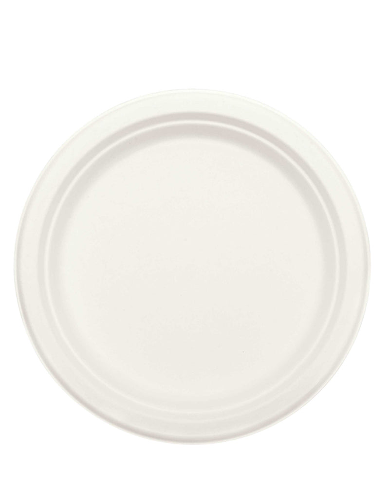White Eco Sugar Cane 22cm Round Plates Pack of 50