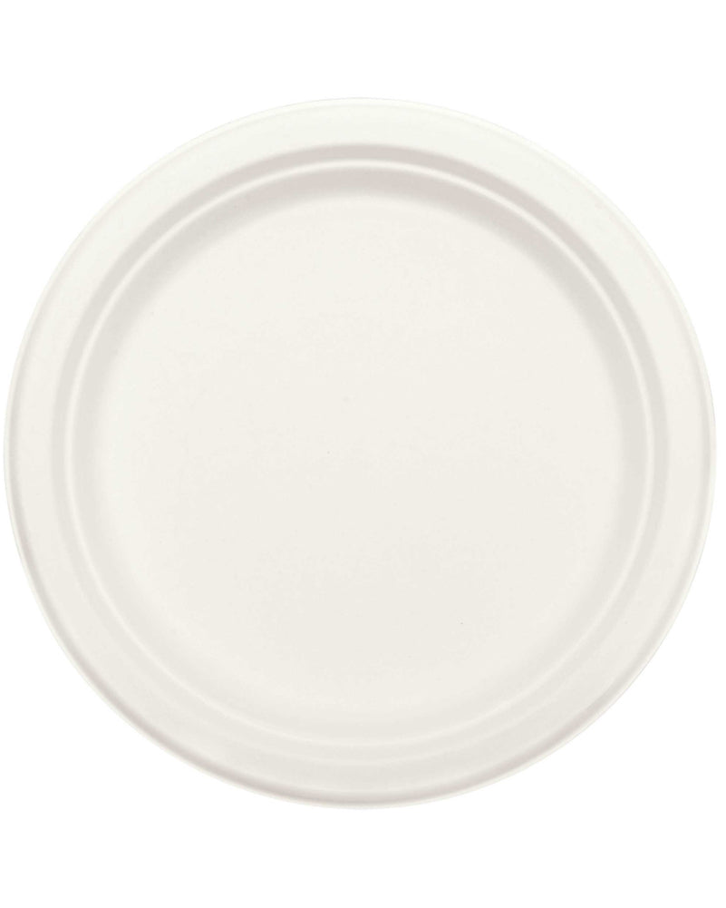 White Eco Sugar Cane 25cm Round Plates Pack of 50