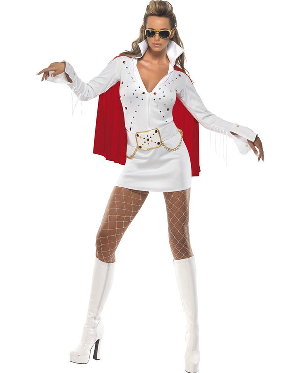 Elvis Viva Las Vegas White and Red Womens Costume