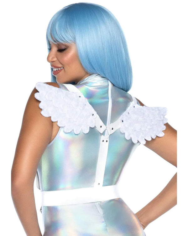 White Furry Angel Wing Body Harness