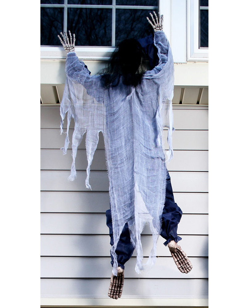 Climbing Dead Posable White Gauze Zombie Skeleton 1.5m