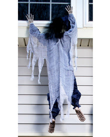 Climbing Dead Posable White Gauze Zombie Skeleton 1.5m
