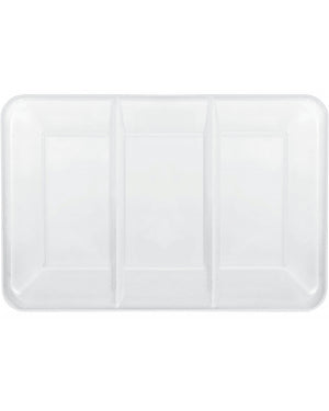 White Rectangular Plastic Compartment Tray 35cm