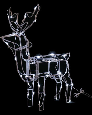 Solar Cool White Christmas LED Standing 3D Reindeer