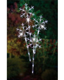 White Snowflake Path Solar Christmas Lights Pack of 4
