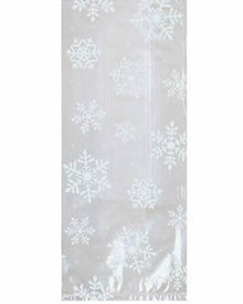 Christmas White Snowflake Small Cello Bags Packs of 20
