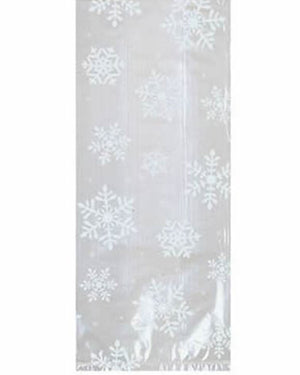Christmas White Snowflake Small Cello Bags Packs of 20