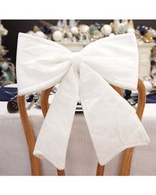 Christmas White Velvet Bow 32cm