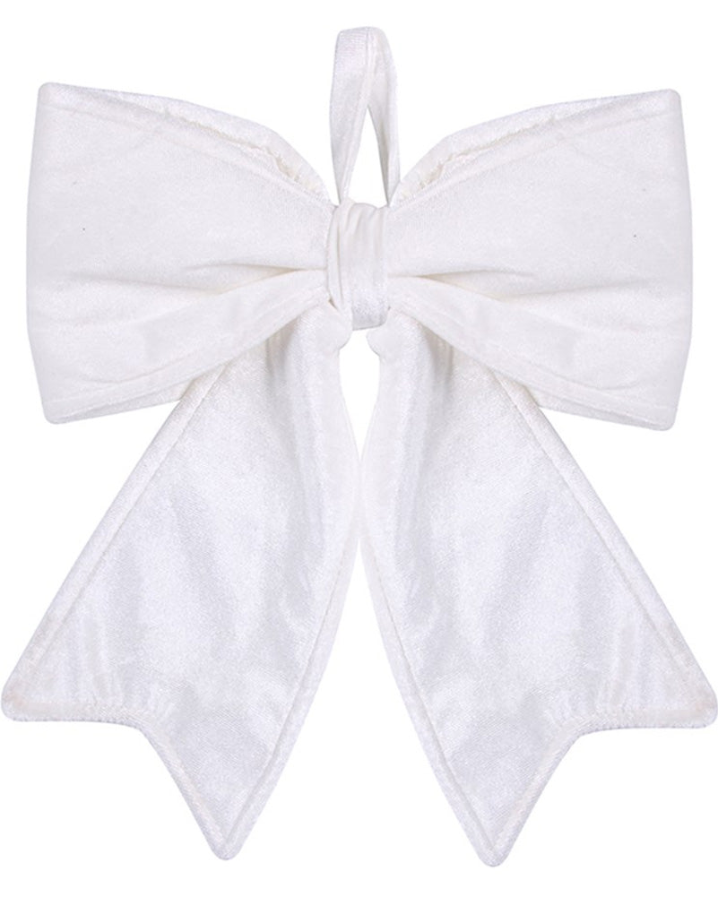 Christmas White Velvet Bow 32cm