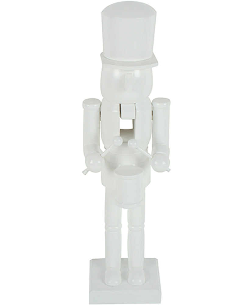 Christmas White Wood Nutcracker Standing 30cm