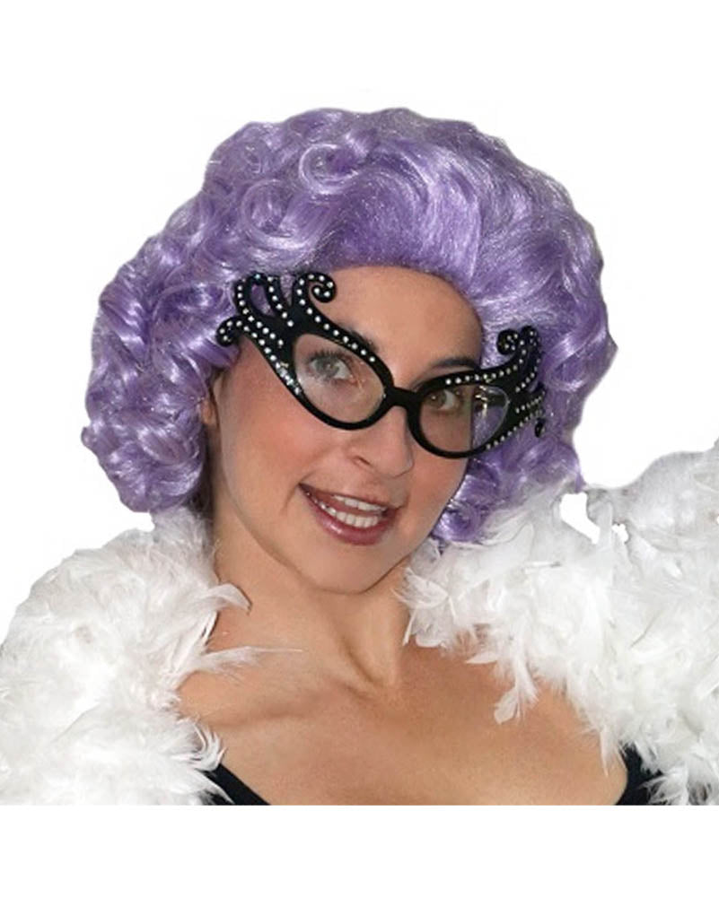 Dame Edna Deluxe Curly Purple Wig