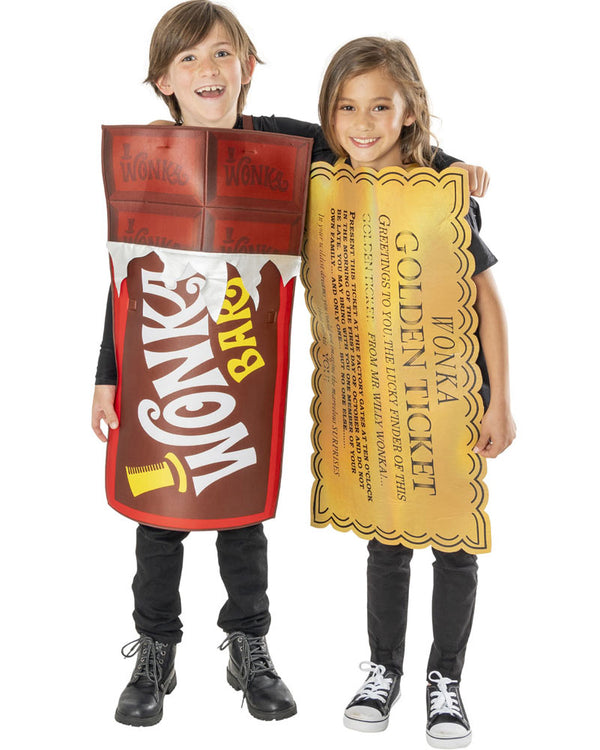 Willy Wonka Golden Ticket Tabard Kids Costume