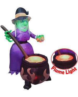 Witch and Cauldron Lawn Inflatable 1.8m
