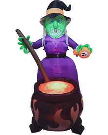 Witch and Cauldron Lawn Halloween Inflatable 1.8m